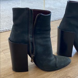 Acne booties! Black leather